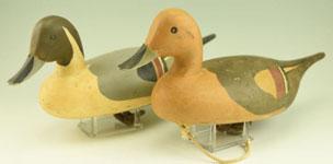 86 Pair of Mike Smyser 1999 cork body Canvasbacks hen and