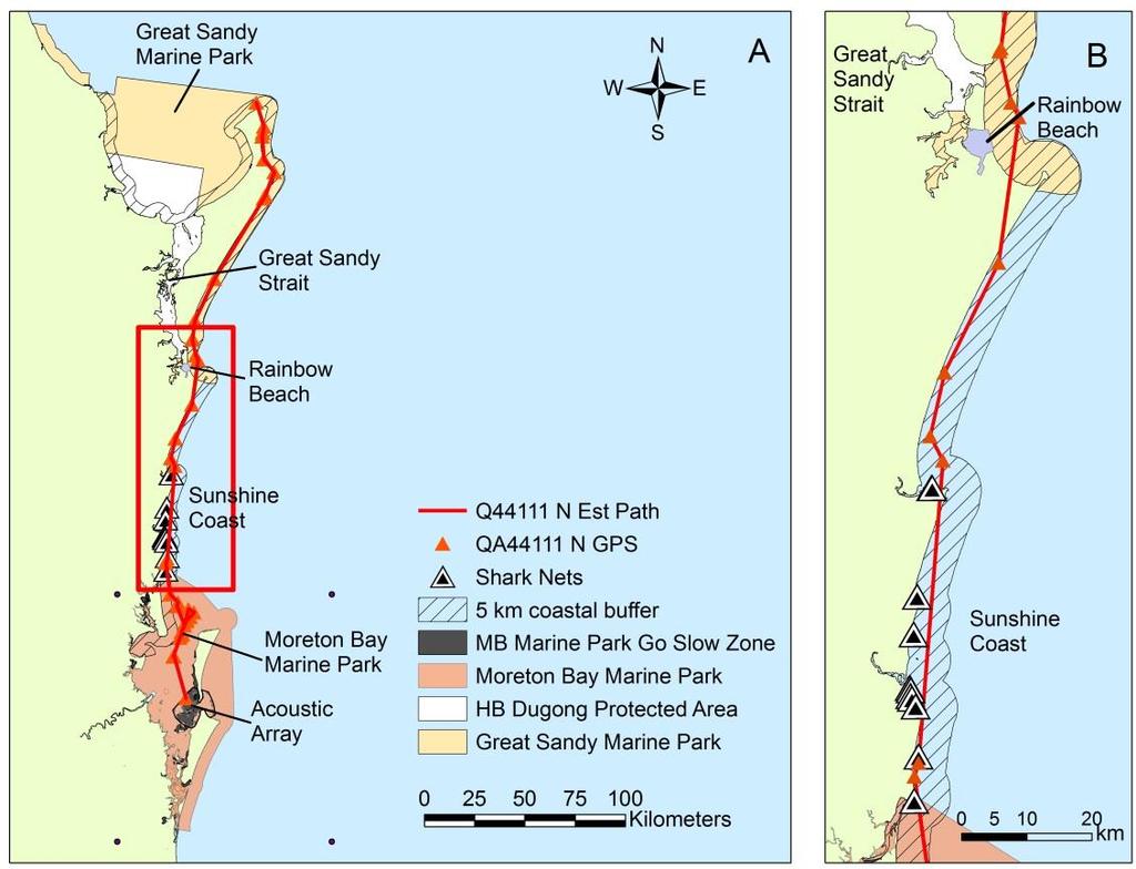 areas of high use Land Use by tracked dugongs