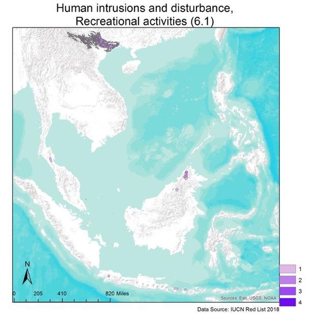 Map 9: Species threatened by Invasive non-native