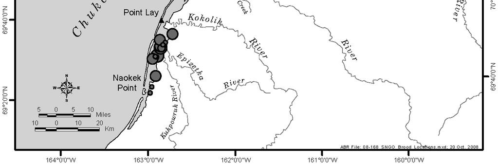 Location of Snow Goose brood-rearing