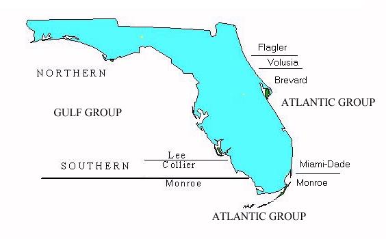 Monroe/Miami-Dade county line, is further divided into Northern and Southern Subzones at the Lee/Collier county line.