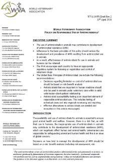 WVA Policy on Responsible use of Antimicrobials Used by WVA members associations while working with