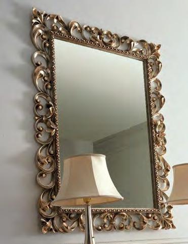 C PITTI OVAL MIRROR in wood, champagne silver leaf finish, cat.