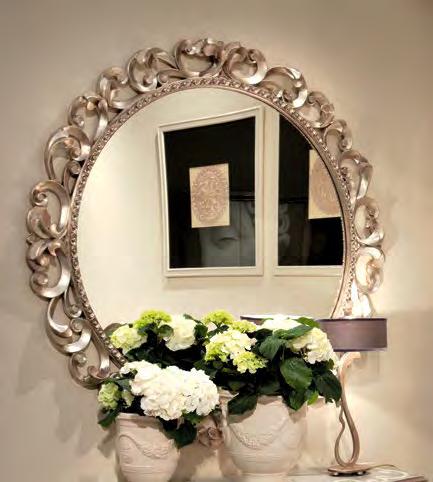 C PITTI WOODEN MIRROR rosy silver oxide leaf finish, cat.