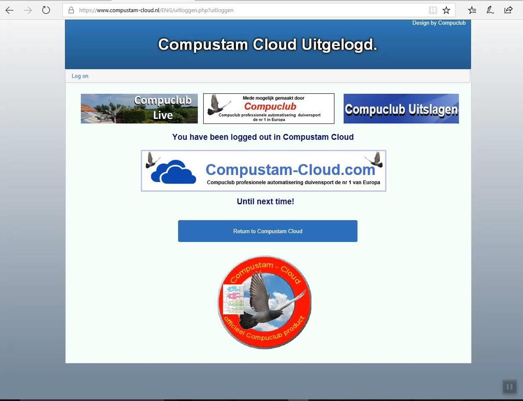 Compustam Cloud log out : If you have logged out of Compustam Cloud you can go directly from here Live.compuclub.nl Compuclub.