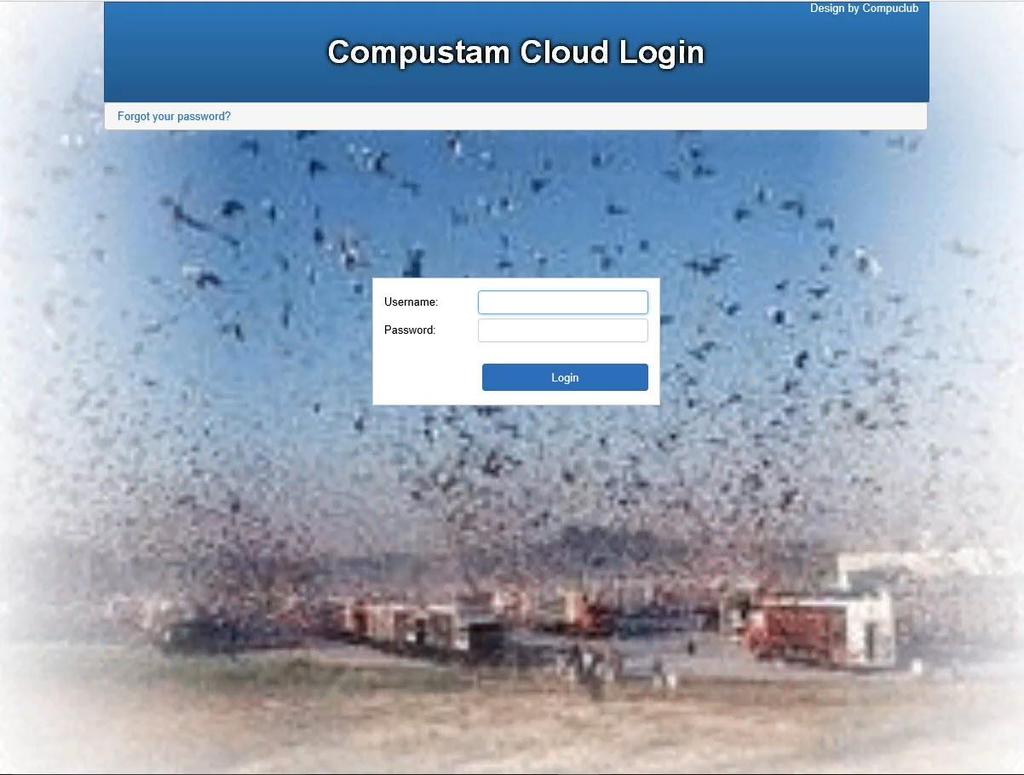 Compustam Cloud login To use Compustam Cloud you go to compustam-cloud.com and log in with your username and password.