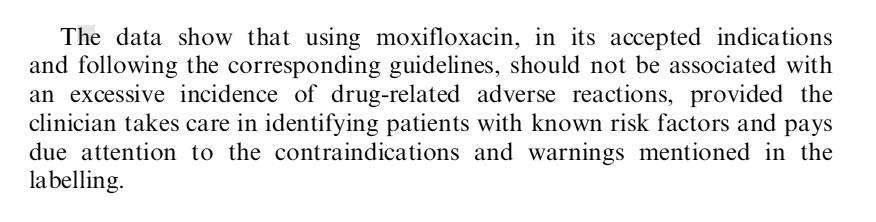 Moxifloxacin safety: a conclusion 29 & 30 ov