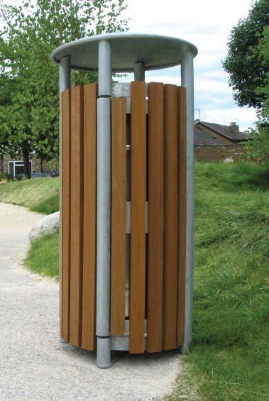 PORTMAN LITTER BIN RANGE Suitable for town & country The elegant circular Portman litter bin - available in all-steel, stainless steel or with timber panels - is equally suitable for urban and rural