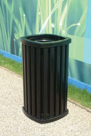 JUBILEE LITTER BIN RANGE Designed & built to last The Jubilee open top litter bin is constructed with a heavy-duty steel frame with a tough plastic coated finish as standard, providing maximum