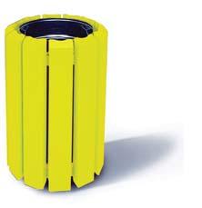 RAL 5010 - Gentian blue RAL 6018 - Yellow green RAL 1017 - Saffron yellow RAL 3020 - Traffic red Bins are mounted on base plates and supplied with anchor bolts for fixing