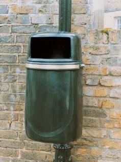 PLASTIC LITTER BIN RANGE Post & wall-fitted bins Post-mounting litter bins can utilise existing street features, such as signage poles, and in doing so reduce visual clutter and offer installation
