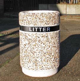 exposed aggregate concrete is difficult to deface and weighing over 150kg, is not easily moved or tipped over.