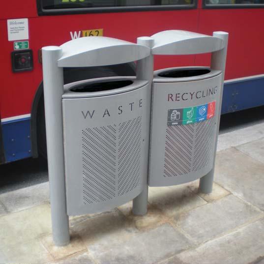 LINX LITTER BIN Bins for use individually or in groups The slim profile of the Linx bin makes it ideal for where pavement space is limited.