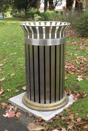 WAVE LITTER BIN RANGE Robust open top bins Wave litter bins, manufactured principally from heavy duty steel sections, are extremely durable products ideal for withstanding the rigours of everyday use