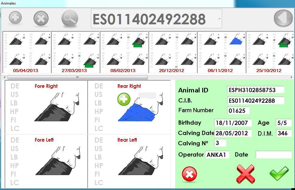 I-SAP Friendly PC-tablet application was developed Previous trims Animal Data