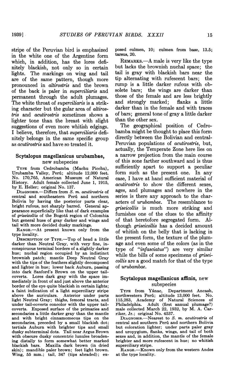 19391939]STUDIES OF PERUVIAN BIRDS.