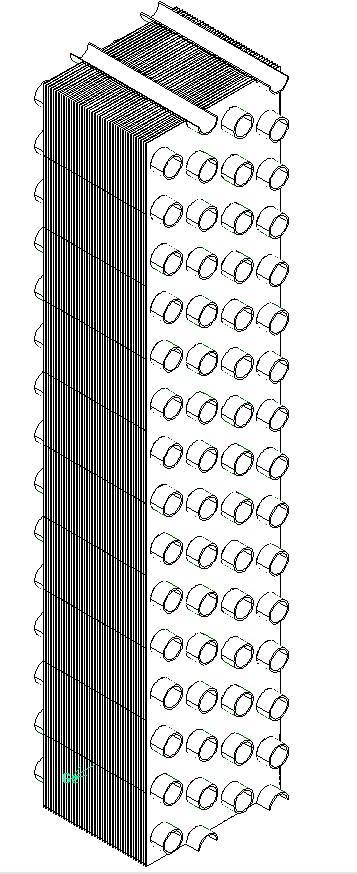 2 koji uključuje stijenku cijevi, unutarnji volumen cijevi ispunjen vodom, sveukupni broj ravnih lamela te zrak na ulazu, izlazu i između lamela. (b) (a) (c) Slika 2.2. Cijevni lamelni izmjenjivač