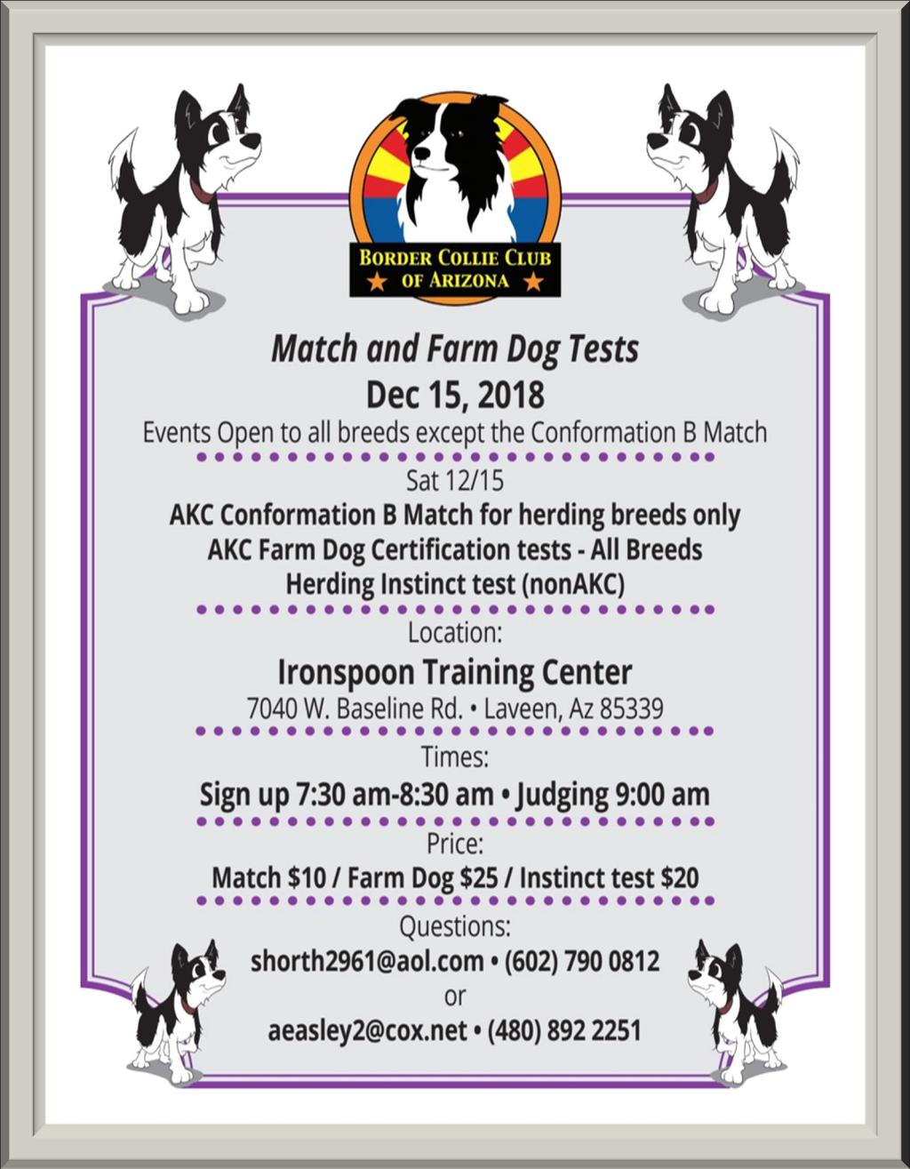 JOIN US FOR THIS DAY!! We need BCCAZ members to participate with their dogs!