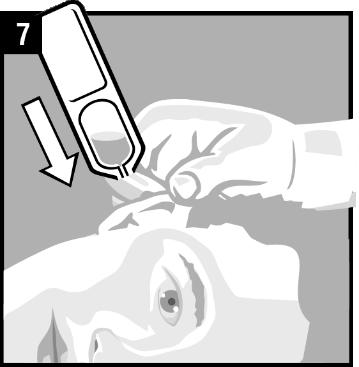 6. Tilt your/your child s head to one side to keep the affected ear up. 7. Instill the contents of 1 vial in the ear. 8.