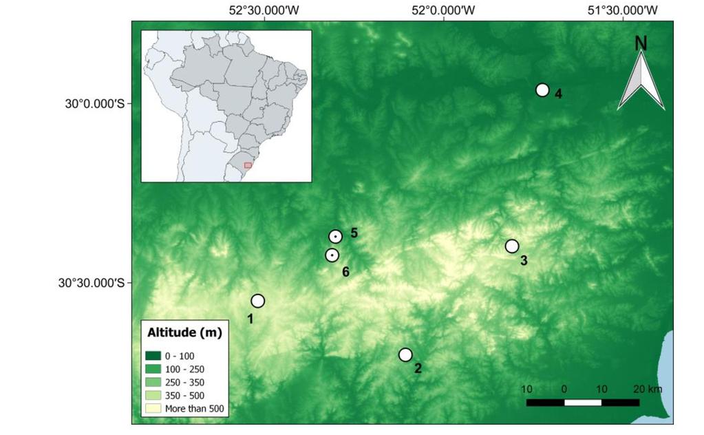 734 Arlete B. Outeiral et al. Figure 1. Study site in the Serra do Sudeste region, Rio Grande do Sul, Brazil.