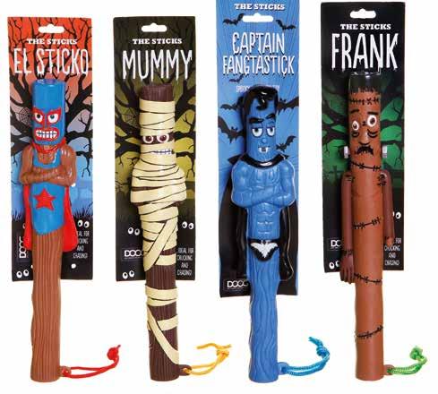 THE SPOOKY STICKS THE SPOOKY STICKS are a super spooky yet loveable family of throw toys for your furry friend.