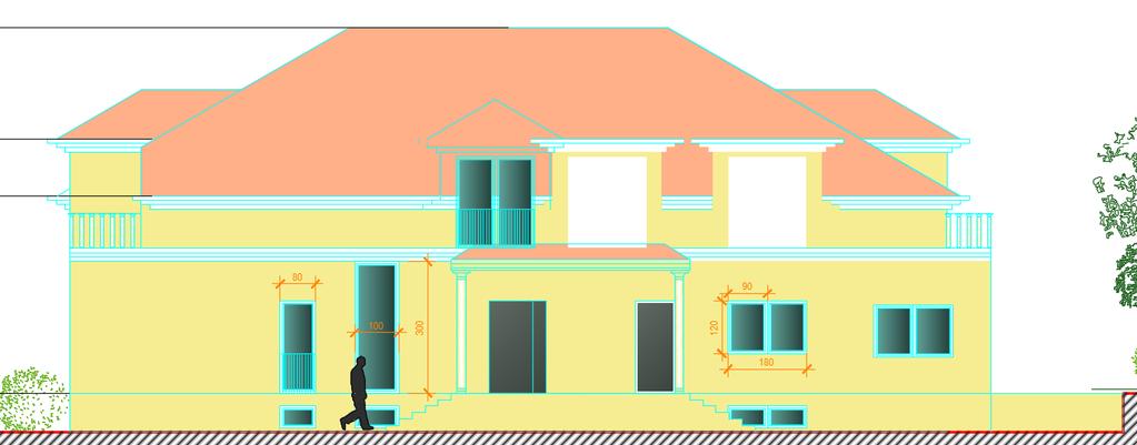 Slika 3-2 Sjeveroistočno pročelje stambenog objekta korištenog u proračunu Slika 3-3 Tlocrt prizemlja