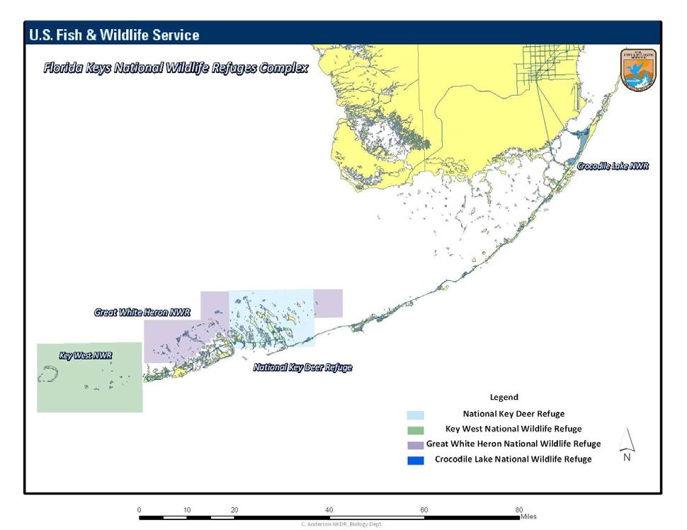 Figure 1. General location of the Florida Keys National Wildlife Refuges 1.