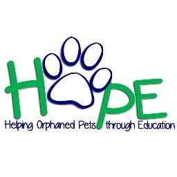 HOPE Helping Orphaned Pets through Education HOPE is a nationally designated 501(c)3 that intends to make a big impact on the amount of animals in our shelters.