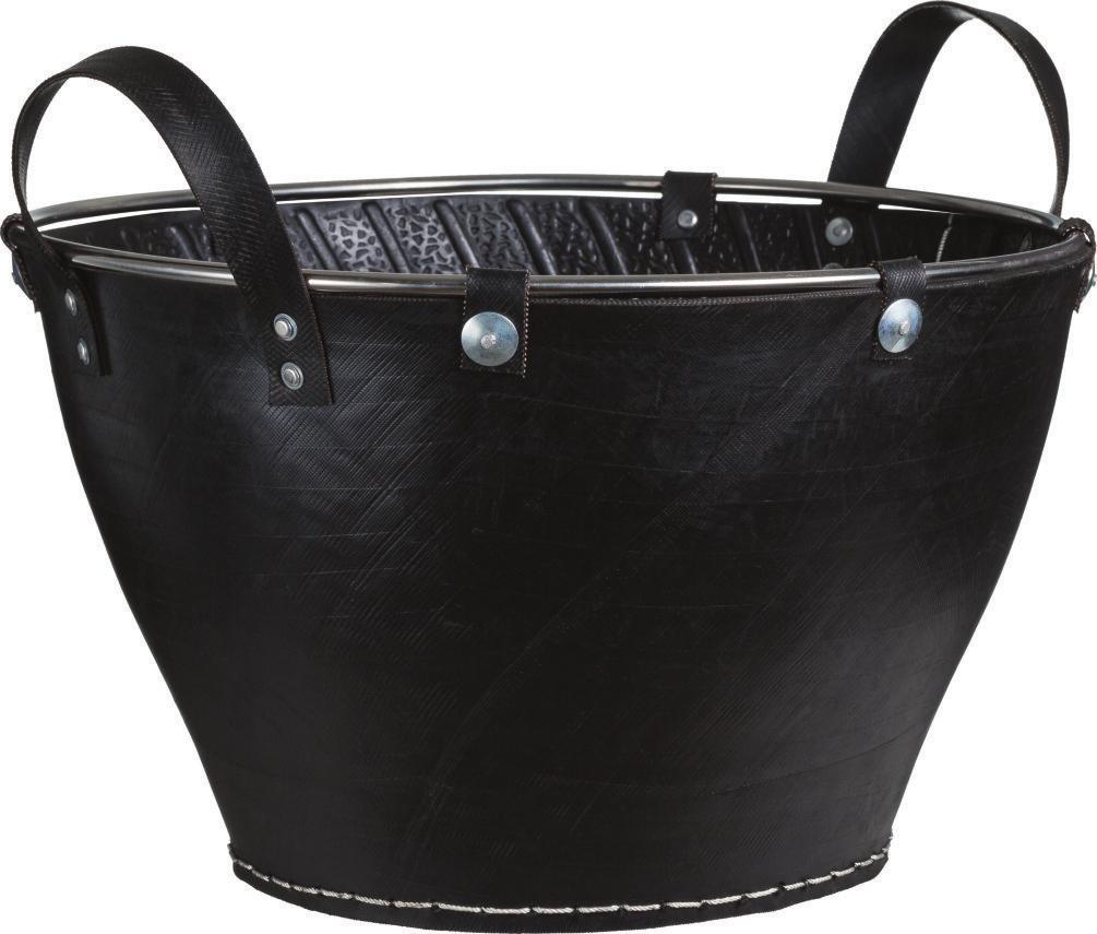 RECYCLED TIRES LOG BASKET Sleek and cold
