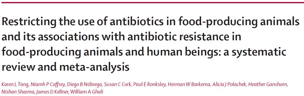 Objective: Verify if the reduction of the use of antibiotic in livestock is associated with the reduction of AMR bacteria in human and animals Conclusions: Reduce