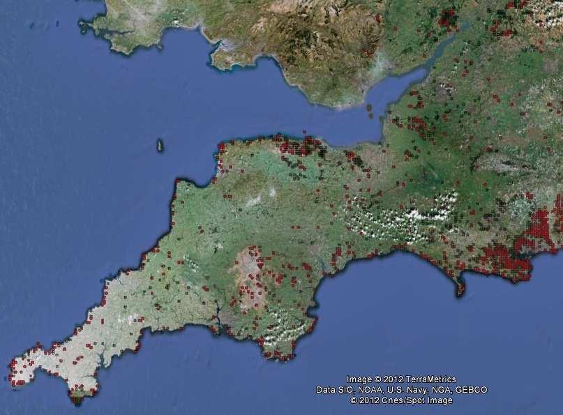 8.13. Map of known current and historic adder distribution in Southwest England 8.14.