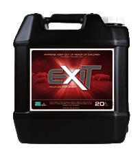 Fly & Lice Control EXIT Pour-On Active WHP Controls 49 Actives: Triflumuron Dose rate: refer to label. Pack size: 20L IGR pour-on that controls both fly and lice.