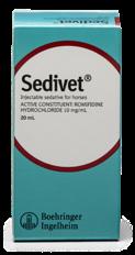 Sedatives & Anaesthetics Sedatives & Anaesthetics SEDIVET WHP Admin Actives: Romifidine hydrochloride Dose rate: refer to label Pack size: 20mL 6 i/v For sedation of horses to facilitate