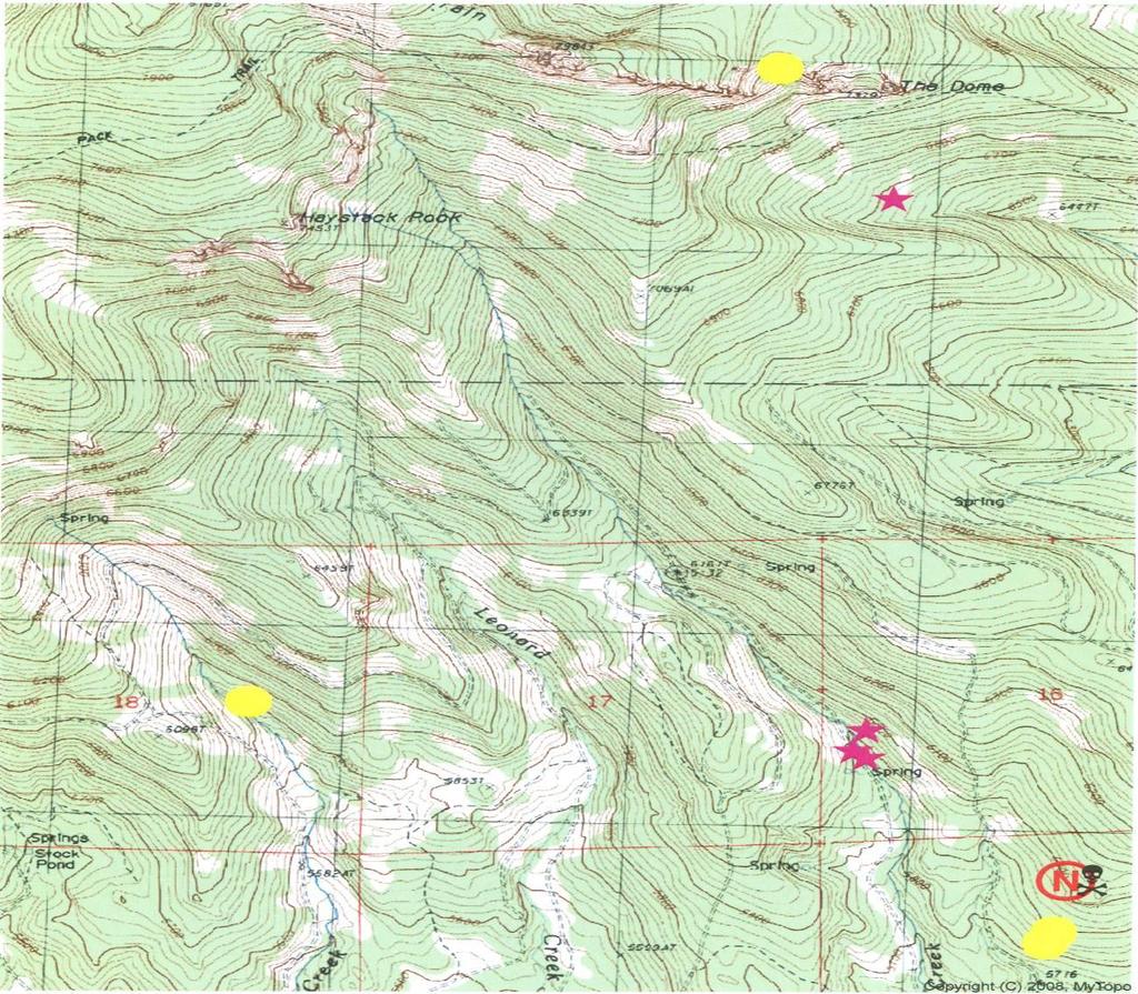 Map 3: North of the release site.