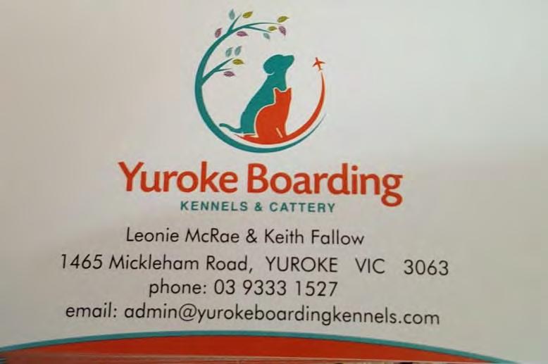 Sunday s) Yurok Boarding Kennels & Cattery If booking your cat into Yurok please let them know you have entered the Nationals and advise them when you will
