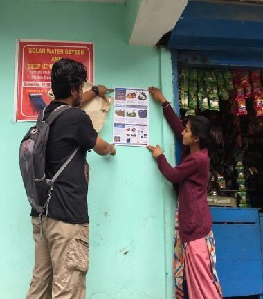 With help of the local community leaders we put up educational posters depicting how to avoid conflicts with snake inside and outside local