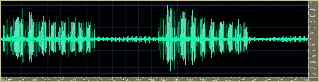 Figure 1. Purring waveform (Aiko). Egressive Ingressive Egressive Ingressive. Duration 11.9 seconds.