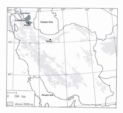 2 Asiatic Herpetological Research, Vol. 11 2008 Figure 1. The study area, the northern part of Ardabil Province of Iran. the number, structure and range of plates).
