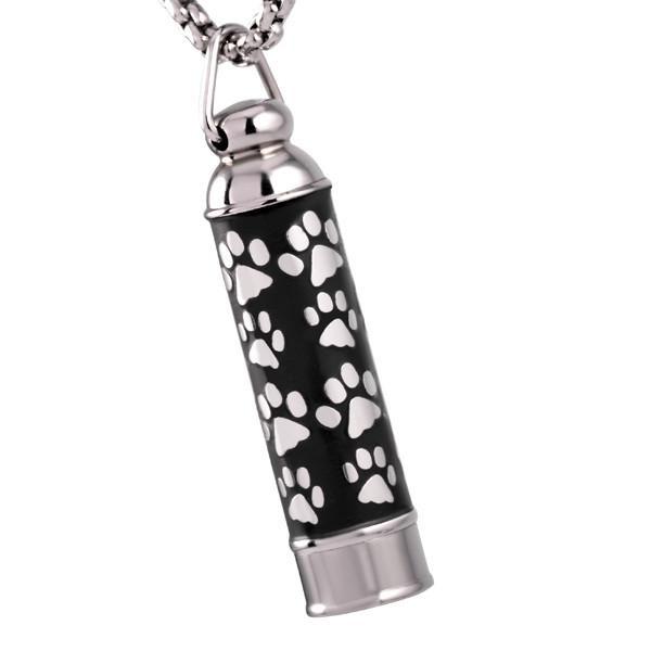 Steel Paw Pendant Necklace Keepsake Choice of a Cremation Pendant (Holds small portion of the cremains) Personalized Tribute blanket