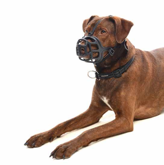 KRUUSE Extreme Dog Muzzle n Easy to fit n Tough and durable, yet flexible and soft n Variable collar adjustment n