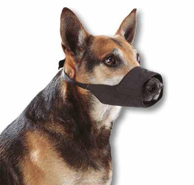 BUSTER Dog Nylon Muzzle n Made from polypropylene, strong and comfortable material n Easy to fit securely, strong with handy snap-lock n Machine washable