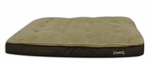 ZeeZ COMFORT & ORTHO The ZeeZ Comfort Mattress Bed is luxurious and has extra padding for your spoilt pet that only accepts the best. Made from soft beige faux fur and brown linen material.