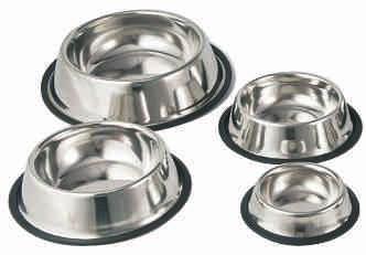 500 L / 37 CM STAINLESS STEEL STANDARD NON-SKID BOWLS STAINLESS STEEL WALL EMBOSSED PET DISH 1/2PT 1PT 5QT