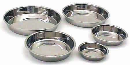 STAINLESS STEEL WIDE RIM EMBOSSED PET DISHES 1/2PT 1PT 5QT 7.5QT 10QT 0.200 L / 11 CM 0.450 L / 13.5 CM 0.800 L / 16.5 CM 1.800 L / 21 CM 2.800 L / 25 CM 4.200 L / 29 CM 6.000 L / 34 CM 8.