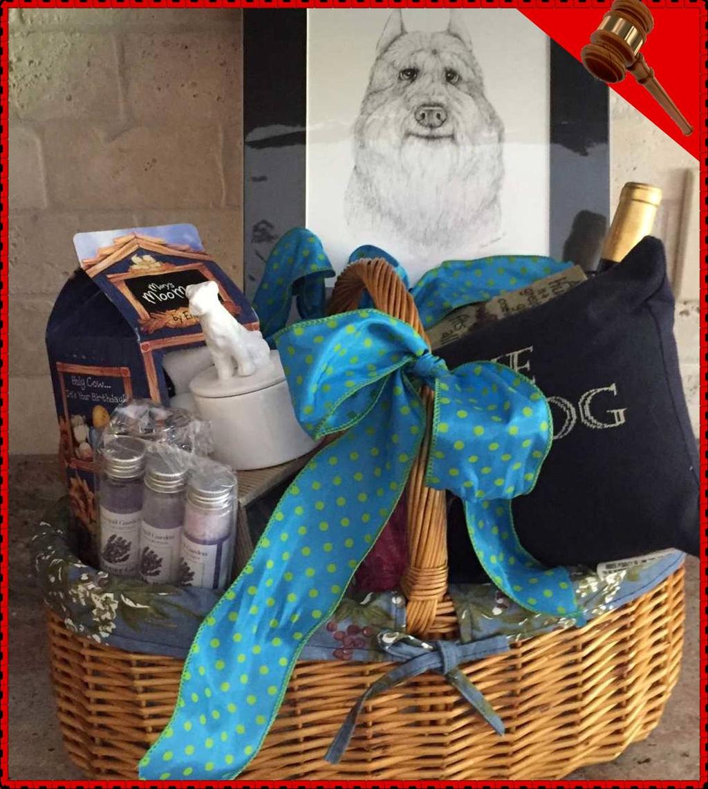 AUCTION BASKET #5 DOROTHY AND TOTO s PICNIC BASKET LOVE ME LOVE MY DOG Estimated Value: $150 Opening Bid: TBA Love Me Love My Dog embroidered pillow. Small Waterford crystal jigger glass.