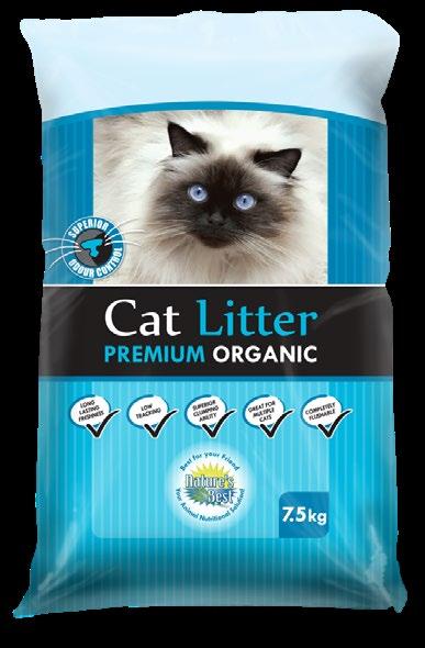 Organic Litter Feline First Premium Organic absorbs moisture where a cat urinates, making it easy to scoop clumped litter and solid waste out of the box every day.