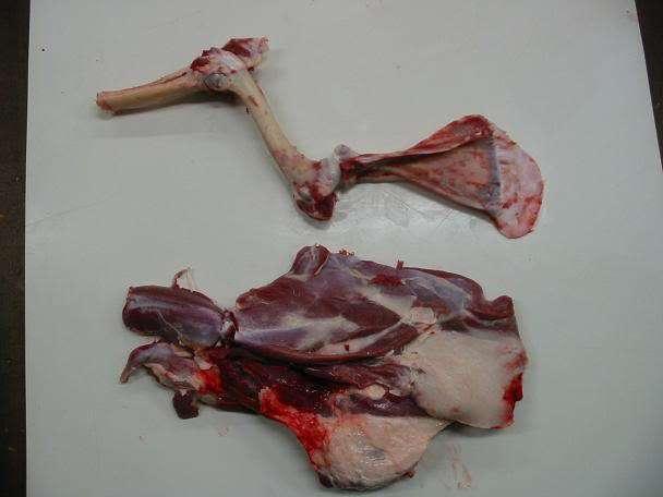 Follow the leg bone and remove the rest of the meat. There is no wrong way to do this.