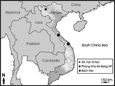 June 2004] HERPETOLOGICA 217 for which no voucher currently exists, was reported from Bach Ma, Thua Thien-Hue Province, South Vietnam, at an altitude of 1400 m (Campden-Main, 1970).