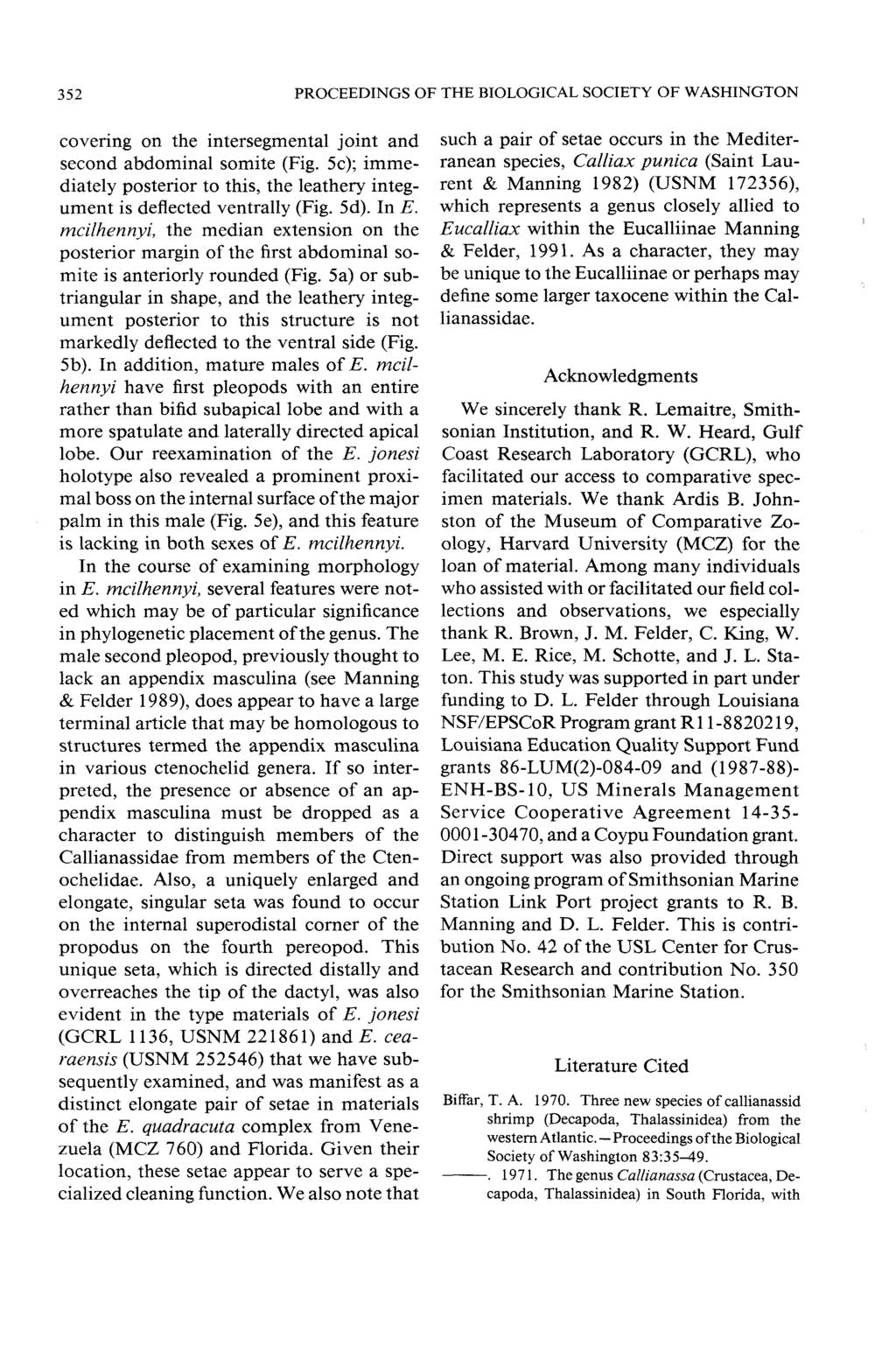 352 PROCEEDINGS OF THE BIOLOGICAL SOCIETY OF WASHINGTON covering on the intersegmental joint and second abdominal somite (Fig.