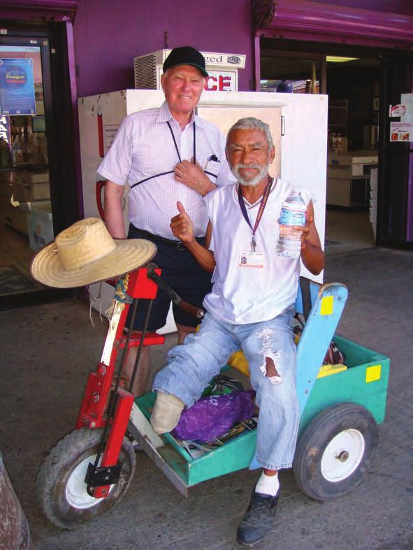 Our own Don Mortenson was in Yuma Arizona Page 2, Vol VII No 1 recently and traveled to Algodones, Mexico for the tourist stuff when he suddenly saw this almost legless man on a PET.